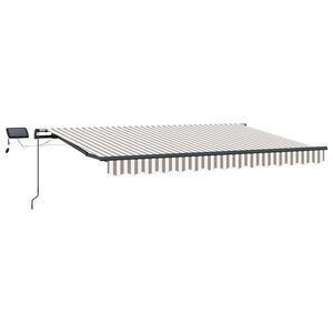 vidaXL Utdragbar markis Ljusgr&aring; och vit. 500 &times; 300 cm