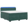 vidaXL Boxspring s&auml;ng med madrass och LED M&ouml;rkgr&ouml;n 140 x 190 cm Sammet