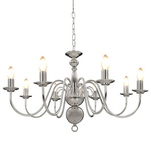 vidaXL Takkrona silver 8 x E14-gl&ouml;dlampor