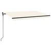 vidaXL Markis manuellt inf&auml;llbar med LED 450x300 cm gr&auml;ddvit