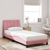 vidaXL Bed Frame with LED without Mattress "Hanko" Pink 80x200 cm Velvet