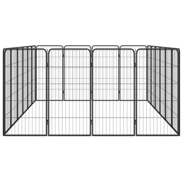 vidaXL Hundbur 20-paneler svart 50x100 cm pulverlackerat stål