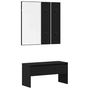 vidaXL Hallm&ouml;belset 4 st Svart Ek 80 x 30,5 x 40 cm Konstruerat tr&auml;