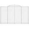 vidaXL Gabioner bågformade 2 st 300x30x180/200 cm galvaniserat järn
