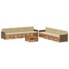 vidaXL Utomhussoffset med kudde 9 pcs Naturlig och Beige