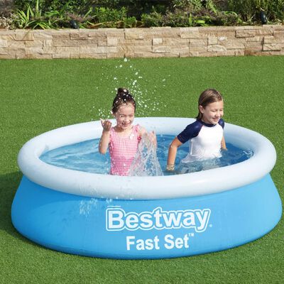 Bestway Uppblåsbar pool Fast Set rund 183x51 cm blå