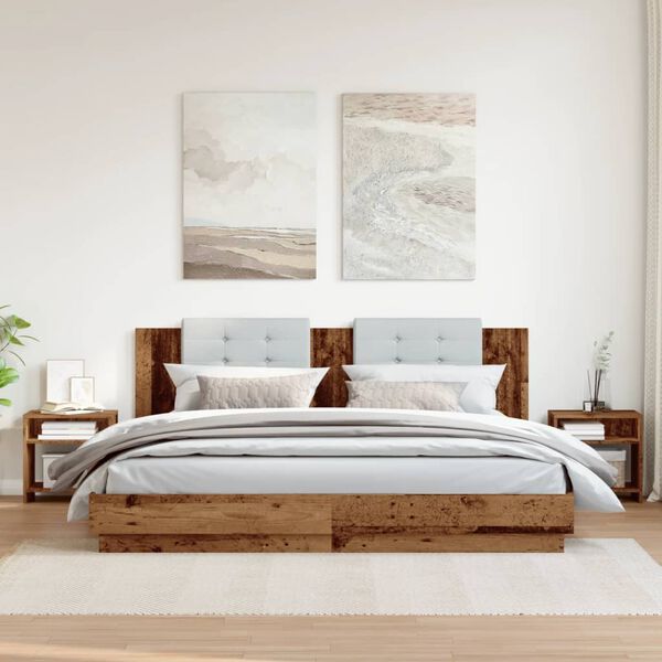 vidaXL S&auml;ngbord 2 st &aring;ldrat tr&auml; 40x30x40 cm konstruerat tr&auml;