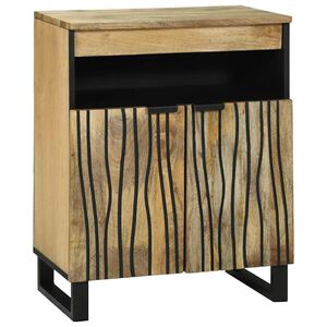 vidaXL Sideboard med l&aring;da Brun 60 x 33 x 75 cm massivt mangotr&auml;