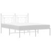 vidaXL S&auml;ngram med huvudgavel metall vit 150x200 cm