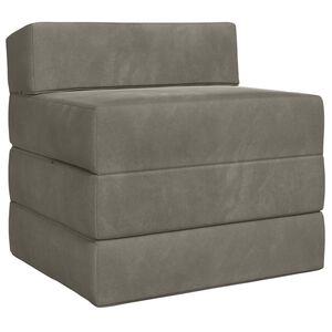 vidaXL F&auml;llbar Soffbed Ljusgr&aring; 200 x 70 x 15 cm Sammet