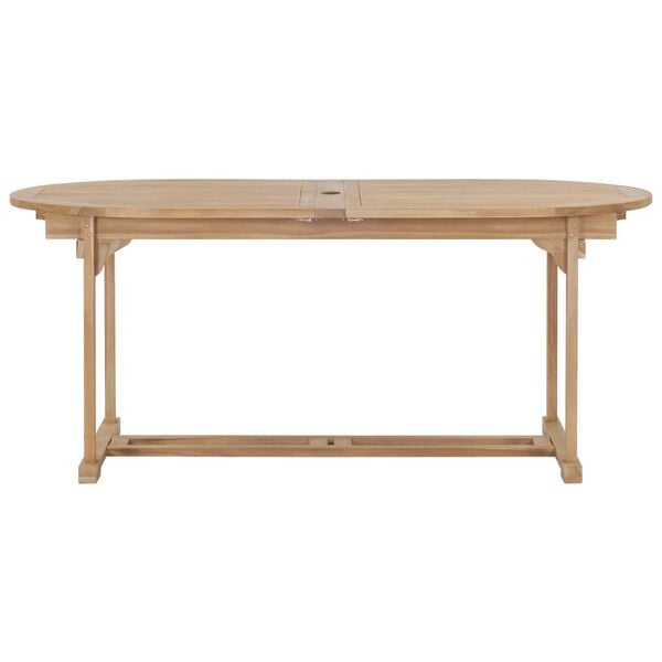 vidaXL Tr&auml;dg&aring;rdsbord utdragbart 180-280x100x75 cm massiv teak oval