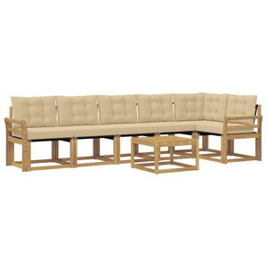 vidaXL Utomhussoffset 7 st Vit och Beige