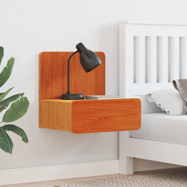 vidaXL S&auml;ngbord med l&aring;da Vaxbrun 44 x 32,5 x 40 cm Massiv furu