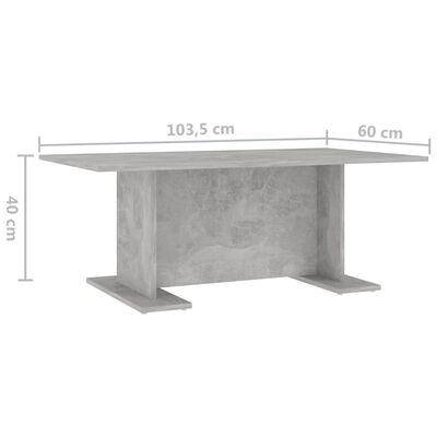 vidaXL Soffbord betonggrå 103,5x60x40 cm spånskiva