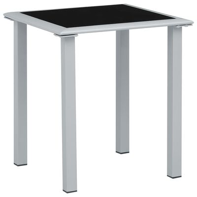 vidaXL Solsängar 2 st med bord aluminium taupe