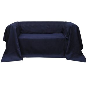 vidaXL Soff&ouml;verdrag i micromocka marinbl&aring; 140 x 210 cm