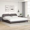 vidaXL Bed Frame without Mattress "Zadar" Grey 200x200 cm Faux Leather