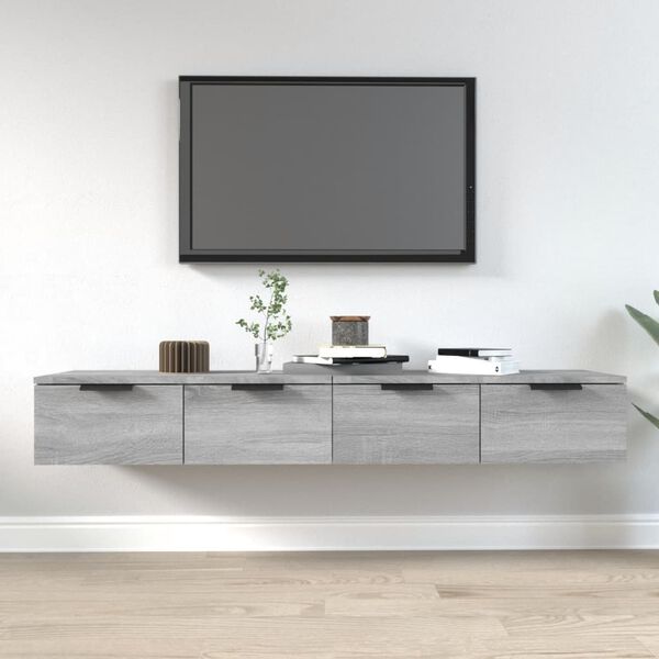 vidaXL V&auml;ggsk&aring;p 2 st gr&aring; sonoma 68x30x20 cm konstruerat tr&auml;