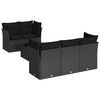vidaXL Loungegrupp med dynor 6 delar svart konstrotting