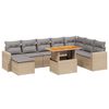 vidaXL Soffgrupp f&ouml;r tr&auml;dg&aring;rden med dynor 9 delar beige konstrotting