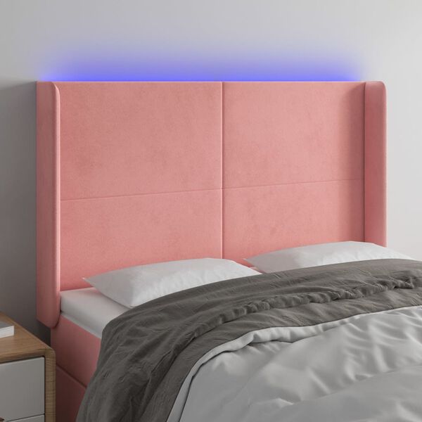 vidaXL S&auml;nggavel LED rosa 147x16x118/128 cm sammet