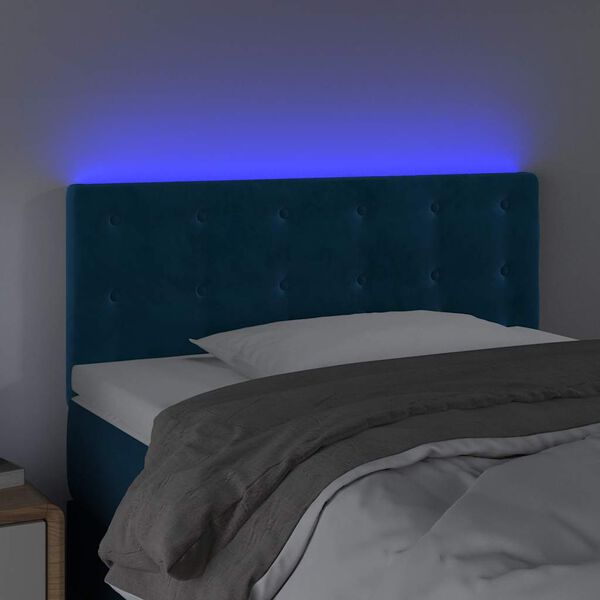 vidaXL S&auml;nggavel LED m&ouml;rkbl&aring; 90x5x78/88 cm sammet