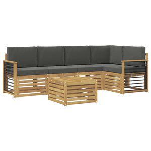 vidaXL Utomhussoffset 6 pcs Vit och antracit 59 x 59 x 37 cm Polyester