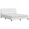 vidaXL Bed with Mattress "Hvar" White 160x200 cm Faux Leather