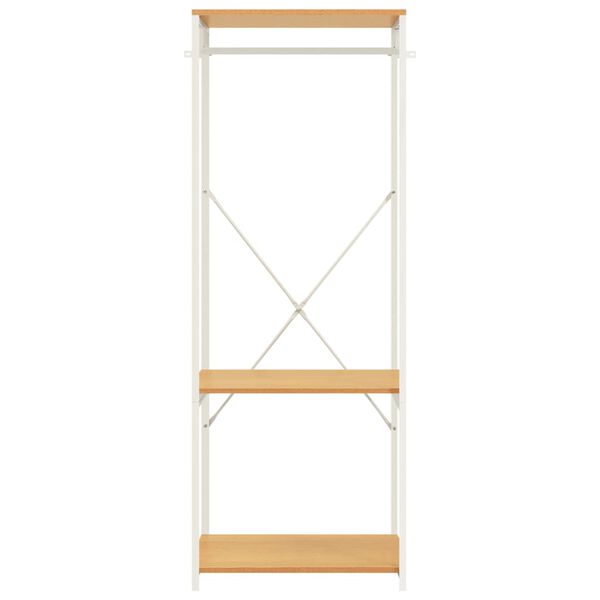 vidaXL Garderob vit och ek 60x40x167 cm metall och spånskiva