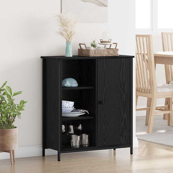 vidaXL Sideboard Svart Ek 70 x 30 x 80 cm Konstruerat tr&auml;