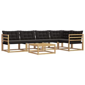 vidaXL Utomhussoffset 6 pcs Vit och svart 79 x 79 x 37 cm