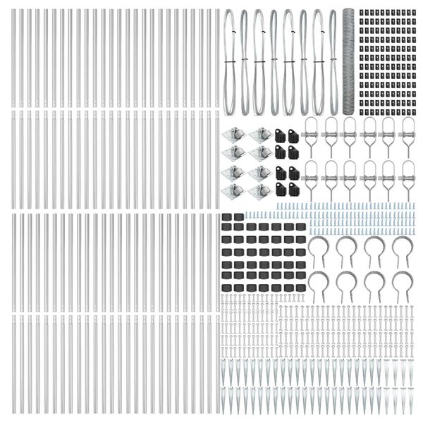 vidaXL St&auml;ngselstolpe Silver 100 x 1,2 m (50 mm n&auml;t) St&aring;l