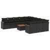 vidaXL Patio Sofa Set 12-sits Black