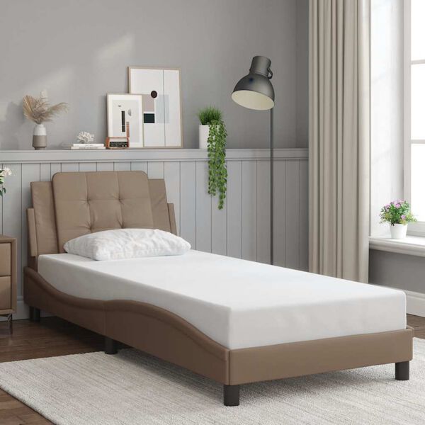 vidaXL Bed Frame without Mattress "Zadar" Cappuccino 80x200 cm Faux Leather