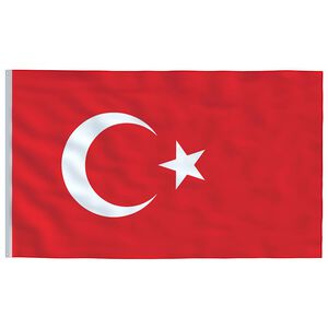 vidaXL Turkiets flagga 90x150 cm