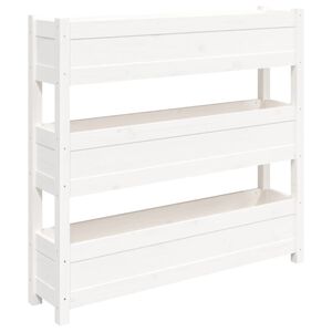 vidaXL Odlingsl&aring;da vit 112x25x104,5 cm massiv furu