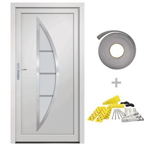 vidaXL Ytterd&ouml;rr vit 88x200 cm PVC