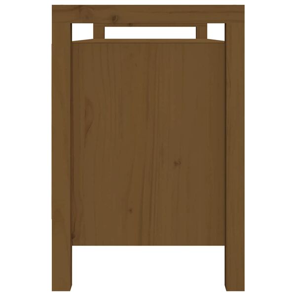 vidaXL Skob&auml;nk honungsbrun 110x40x60 cm massiv furu