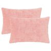 vidaXL Kudd&ouml;verdrag 2 st HEERLEN Rosa 50 x 75 cm Faux Kaninp&auml;ls