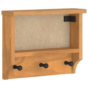 vidaXL V&auml;ggh&auml;ngd kl&auml;dh&auml;ngare SANDNES 45x12x35 cm massiv tr&auml; furu