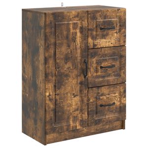 vidaXL Sideboard med l&aring;da R&ouml;kt ek 66 x 34,5 x 87 cm Konstruerat tr&auml;