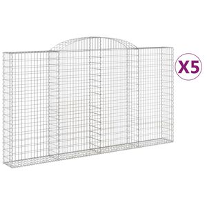 vidaXL Gabioner b&aring;gformade 5 st 300x30x160/180 cm galvaniserat j&auml;rn