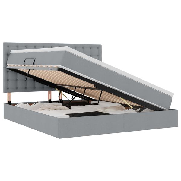 vidaXL F&ouml;rvaringss&auml;ng med LED med led Ljusgr&aring; 180 x 200 cm Polyester