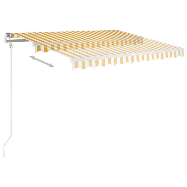 vidaXL Automatisk markis med vindsensor & LED 300x250 cm gul/vit