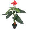 vidaXL Konstv&auml;xt Flamingoblomma med kruka 90 cm r&ouml;d och gul