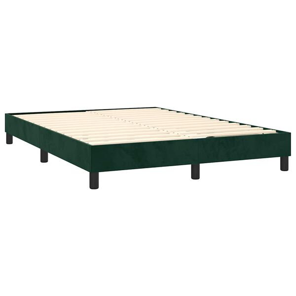 vidaXL Boxspring-s&auml;ngram m&ouml;rkgr&ouml;n 140x190 cm sammet