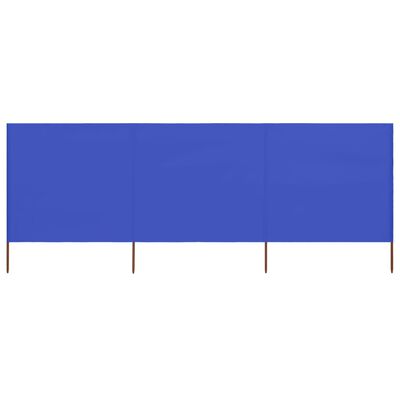 vidaXL Vindskydd 3 paneler tyg 400x120 cm azurblå