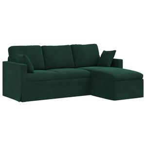 vidaXL Soffa M&ouml;rkgr&ouml;n 198 x 134 x 80 cm Sammet