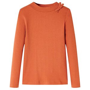 T-shirt med l&aring;nga &auml;rmar f&ouml;r barn stark orange 92
