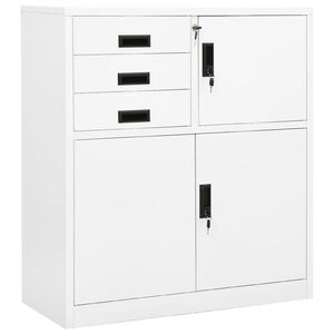 vidaXL Dokumentsk&aring;p vit 90x40x102 cm st&aring;l